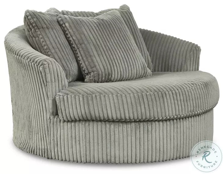 Lindyn Fog Oversized Swivel Accent Chair