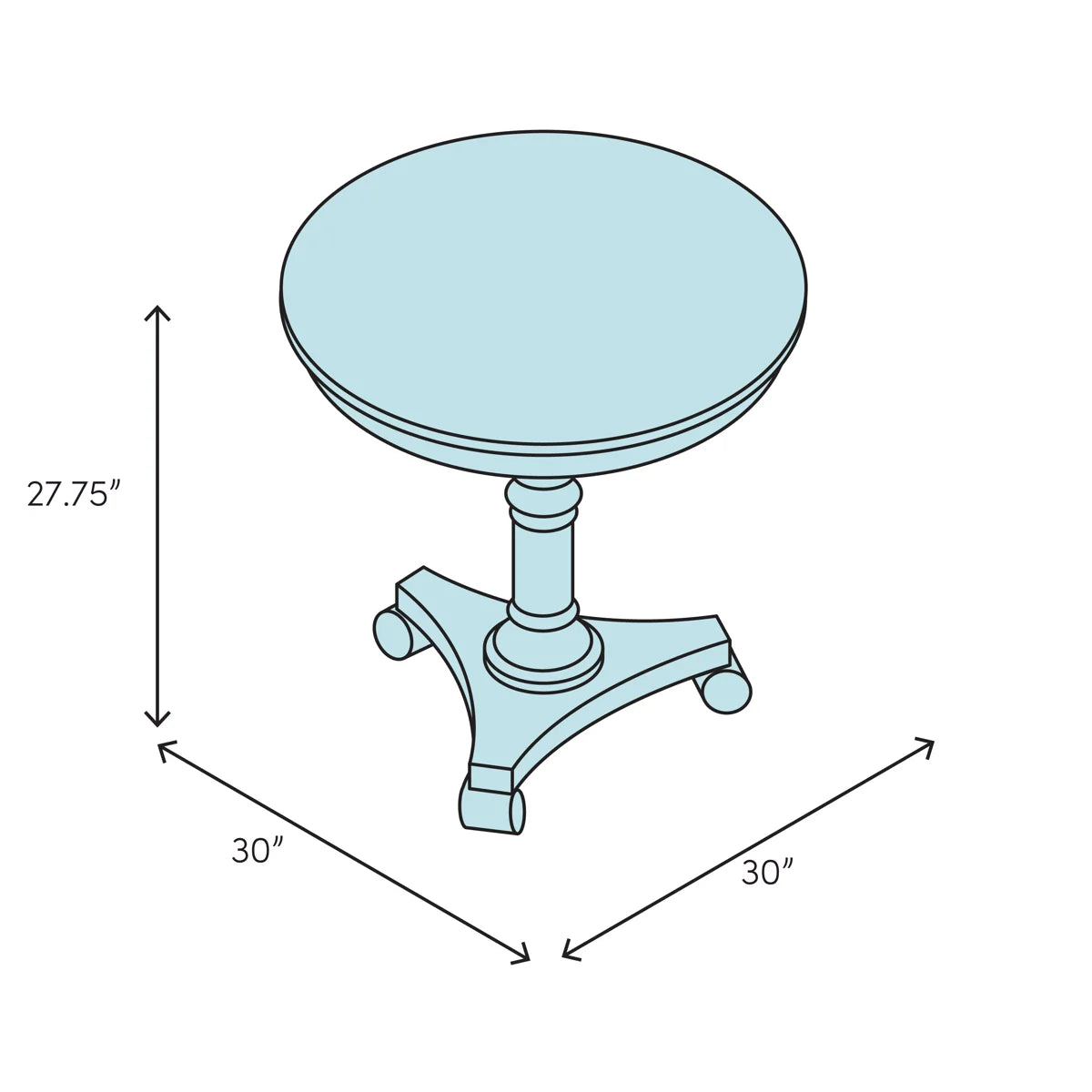 Carissa 30" Round Foyer Table
